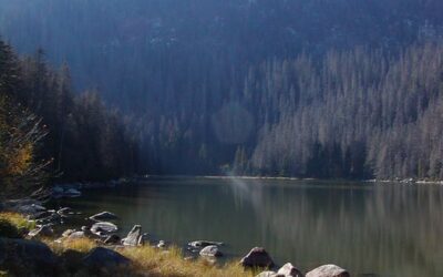 Plešné jezero s kočárkem