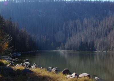 plešné jezero s kočárkem